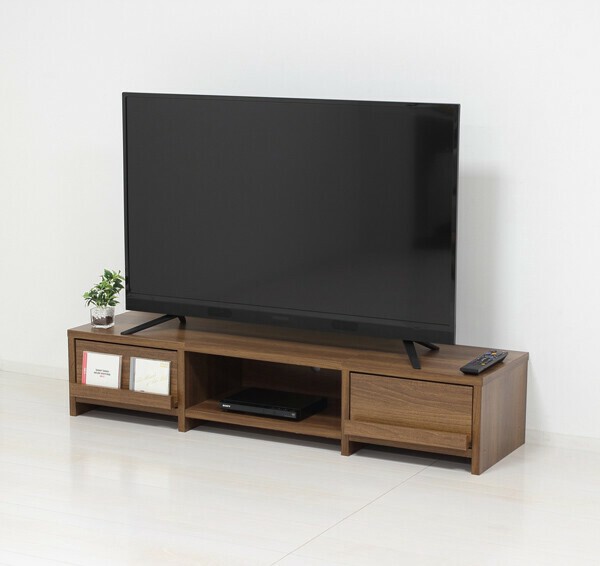 引出付ローボードW140(ウォールナット) / 家具・インテリア 収納家具 テレビ台の通販はテレビ台・ローボード
