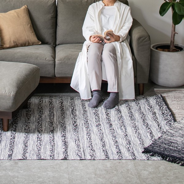 シャギーと平織りを組み合わせたボーダー柄ラグ・マット ienowa/RECTOR(レクター) / 家具・インテリア ファブリック・敷物の通販は