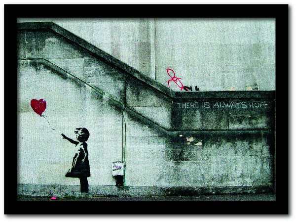 バンクシー(Banksy)インテリアアート Girl with Balloon 「2022新作」 / 家具・インテリア アートフレーム 5,620円