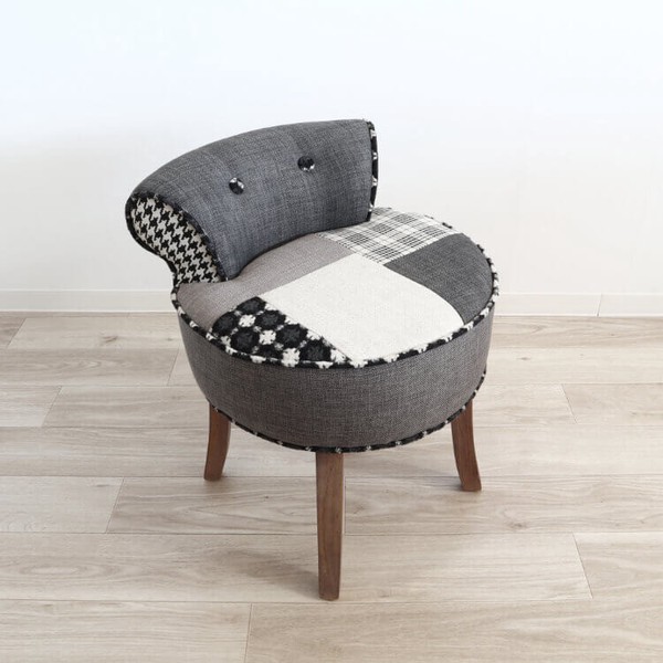 パッチワークデザインチェアー ダークグレー / 家具・インテリアの通販は