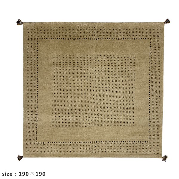 お部屋が明るくなるインドギャッベ＜DESERT＞130×190cm (廊下敷 玄関マット ラグマット マット 上質 おしゃれ ウール 手織り ボリューム なめらか) お部屋が明るくなるインドギャッベ＜DESERT＞130×190cm (ラグマット