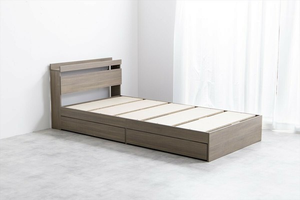 シングル Pluto 収納付きベッド(マットレス付き) / 家具・インテリア 寝具