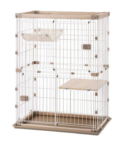 アイリスオーヤマ 大口受付中! ペット用品・ペットフード ウッディキャットケージ2段 / 生活雑貨 犬猫用品の通販は