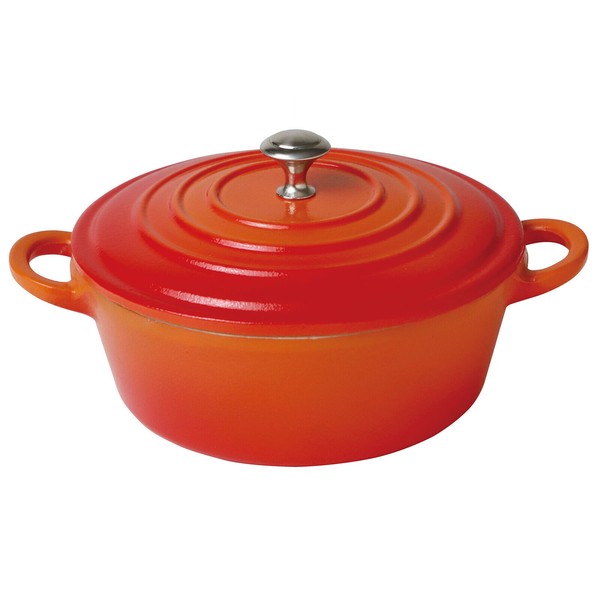 健康料理鍋 丸形/オーバル オレンジ/ブラック / 生活雑貨 レジャー・スポーツ用品 キャンプ・レジャー用品 アウトドア調理器具の通販は