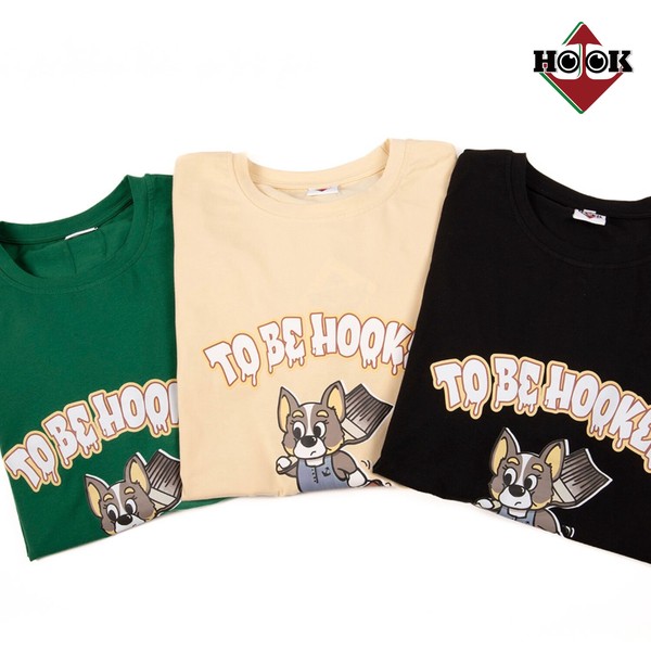 HOOK -original- かわいいカートゥーンプリントボーダー切り替え袖TEE / ファッション メンズアパレル トップス Tシャツ・カットソーの通販は 5,350円