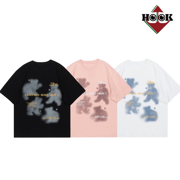 HOOK 古着風フロントプリントビッグTEE tシャツ メンズ レディース クマ / ファッション メンズアパレル トップス Tシャツ・カットソー 5,850円