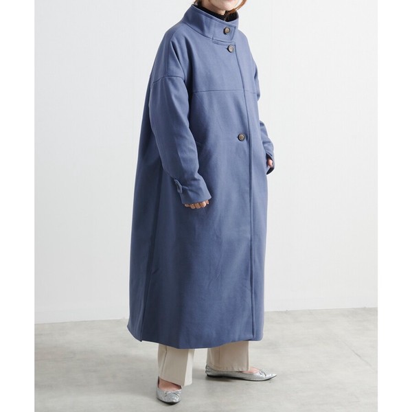 ウールライク スタンドカラーロングコート メルトン ハイネック AW / ファッション レディースアパレル アウターの通販は 9,420円