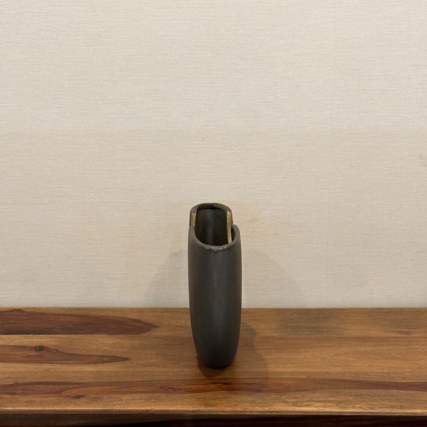 薄型半円花瓶 グレイXゴールド Sサイズ / 家具・インテリア インテリアグリーン 花瓶・フラワースタンド