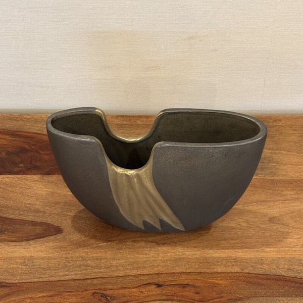 薄型半円花瓶 グレイXゴールド Sサイズ / 家具・インテリア インテリアグリーン 花瓶・フラワースタンド