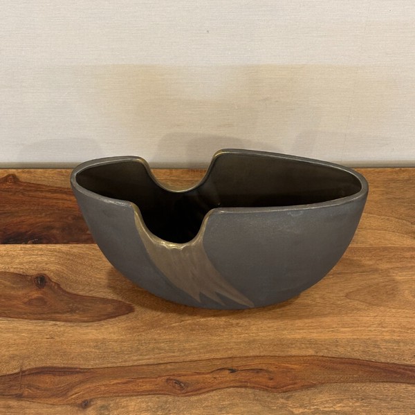 薄型半円花瓶 グレイXゴールド Sサイズ / 家具・インテリア インテリアグリーン 花瓶・フラワースタンド