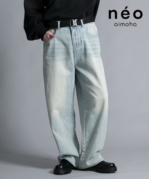 aimoha neo VINTAGE PROCESSED BAGGY JEANS デニムパンツ メンズ ワイドパンツ バギー / ファッション メンズアパレル ボトムス フルレングスパンツの通販は