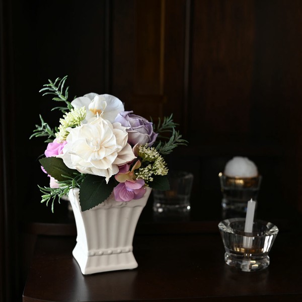 仏花アレンジ お供え フラワーギフト ソラフラワー アーティフィシャルフラワー お盆 パープル / 家具・インテリア インテリアグリーン プリザーブドフラワー・ドライフラワー 5,916円