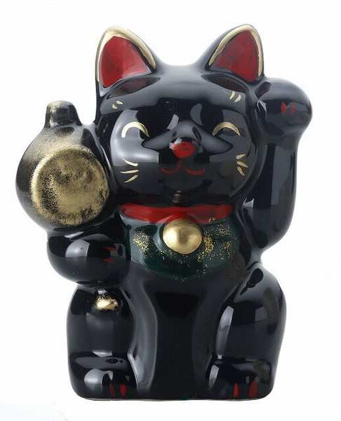 幸福を招く 楽しくお目出度い「縁起の置物」 小槌 招猫・黒 / 家具・インテリア インテリア雑貨 置物・オブジェの通販は