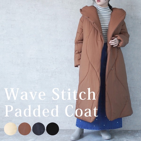 Whole 軽量で暖かいウェーブステッチパデットコート アウター 長袖 防寒 2024秋冬新作 / ファッション レディースアパレルの通販は