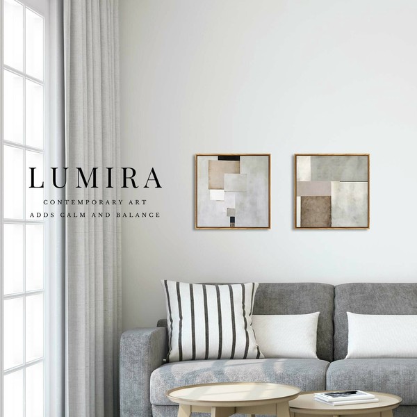 LUMIRA アートパネル 2枚1セット ミニマル モダン 北欧 韓国インテリア ジャパンディ グレー ベージュ / 家具・インテリア インテリアアート アートフレームの通販は