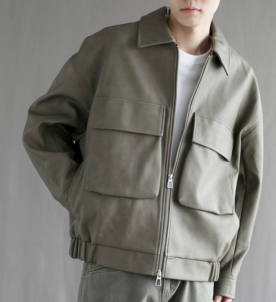 aimoha neo Fake Leather Zip-Up Jacket メンズ フェイクレザー ジップアップ ジャケット アウター / ファッション メンズアパレル ジャケット・ブルゾンの通販は