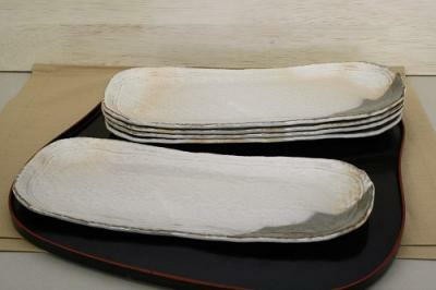 「季節の器」 粉引掛分け 長角皿揃 / 生活雑貨 食器・キッチン 大皿･中皿