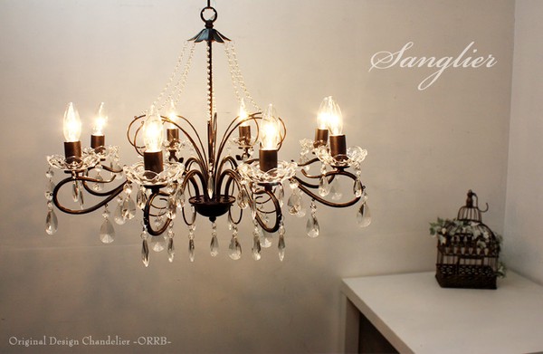 8灯 シャンデリア ブラック アンティーク (OP-002/8) 照明 インテリア 黒 家具 店舗 備品 / 電化製品 生活家電 ライト・照明 天井照明の通販は 27,853円