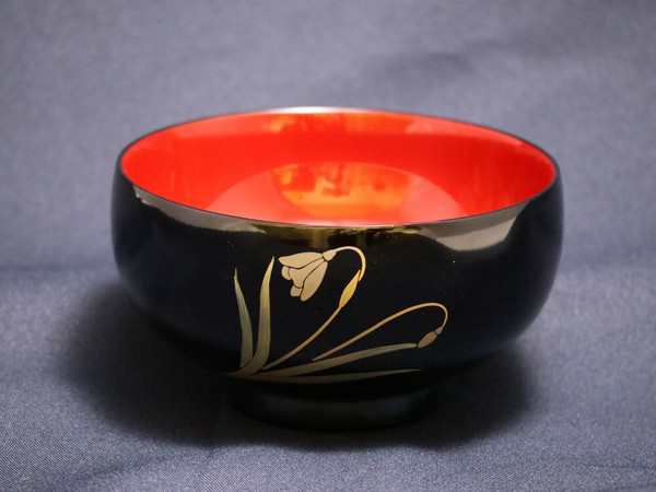 誕生花付き汁椀 黒 1月1日 スノードロップ / 生活雑貨 食器・キッチン 碗・椀の通販は