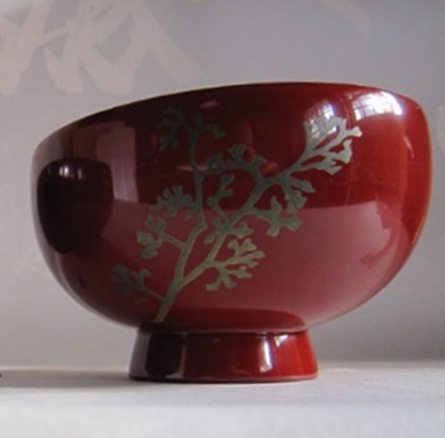 誕生花付き汁椀 朱 1月22日 アイスランド・モス / 生活雑貨 食器・キッチン 碗・椀の通販は 8,085円