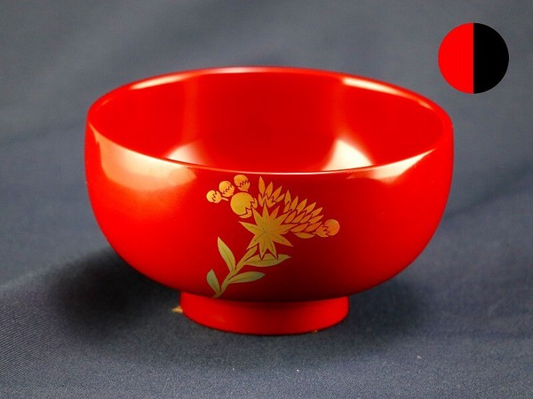 誕生花付き汁椀 黒 2月6日 万代草(バンダイソウ) / 生活雑貨 食器・キッチン 碗・椀の通販は