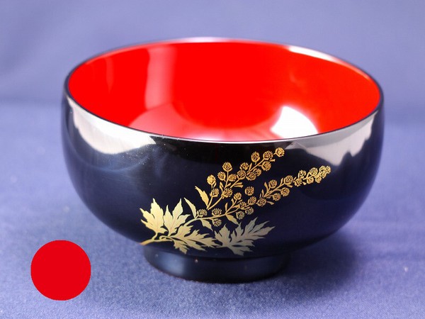 誕生花付き汁椀 朱 6月7日 苦蓬(ニガヨモギ) / 生活雑貨 食器・キッチン 碗・椀の通販は 7,560円