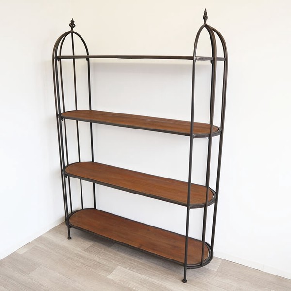 直送不可能 お店のディスプレイにぴったり アンティーク調 4段シェルフ / 家具・インテリア 収納家具 ラック・シェルフ ディスプレイラックの通販は 54,102円