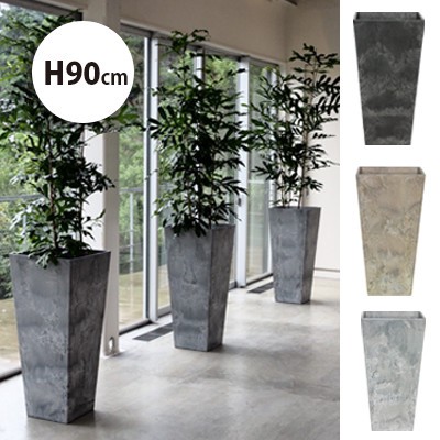 底面給水鉢/植木鉢/軽量鉢 アートストーン トールスクエアー H90cm / 生活雑貨 ガーデニング・エクステリア 鉢・プランター