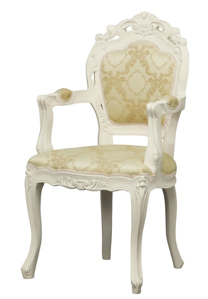 フランシスカチェアー肘付 ホワイト / 家具・インテリアの通販は 26,091円