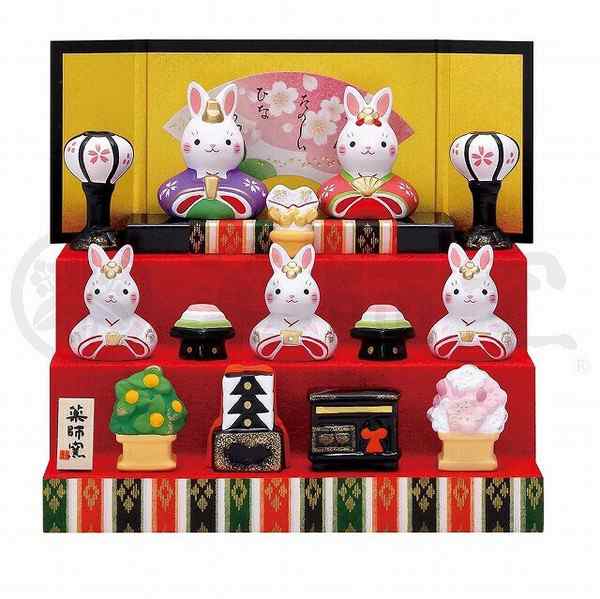 ひな祭り 「置物とインテリア」雛人形 錦彩 うさぎ雛(三段飾り) / 家具・インテリア インテリア雑貨 置物・オブジェ 人物の通販は