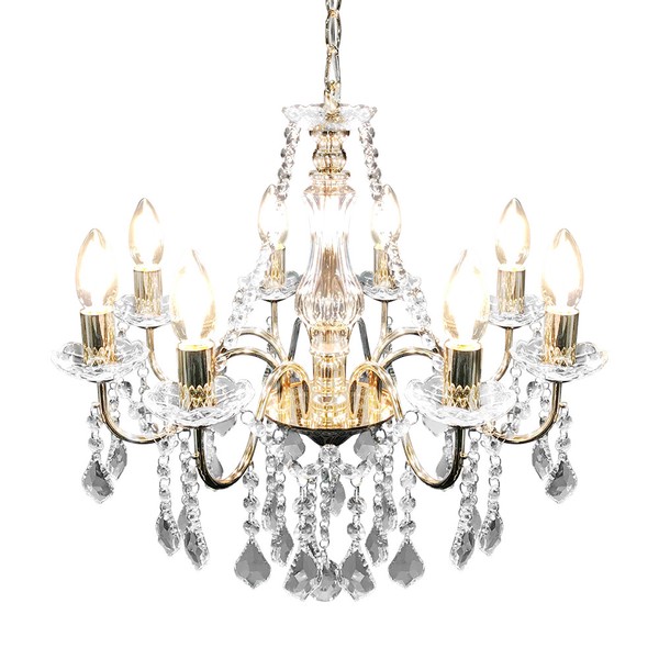 【イタリア製】 アンティーク シャンデリア 金 8灯 ゴールド ゴージャス イタリア製】 アンティーク シャンデリア 金 8灯 ゴールド