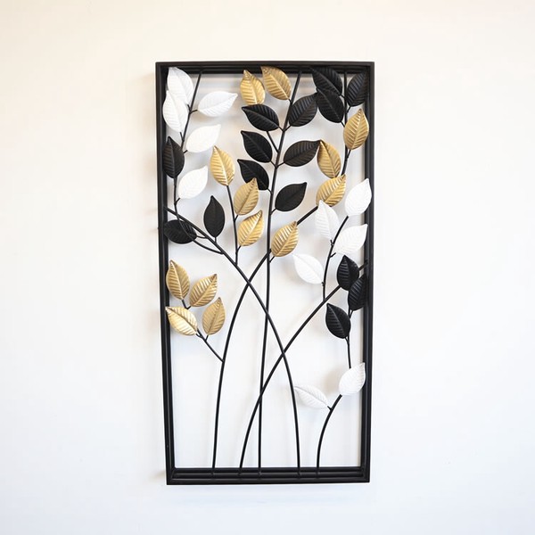 ウォールアートパネル 壁掛け 壁飾り 3カラーリーフ / 家具・インテリア インテリア雑貨 壁面装飾 インテリアプレートの通販は 7,885円