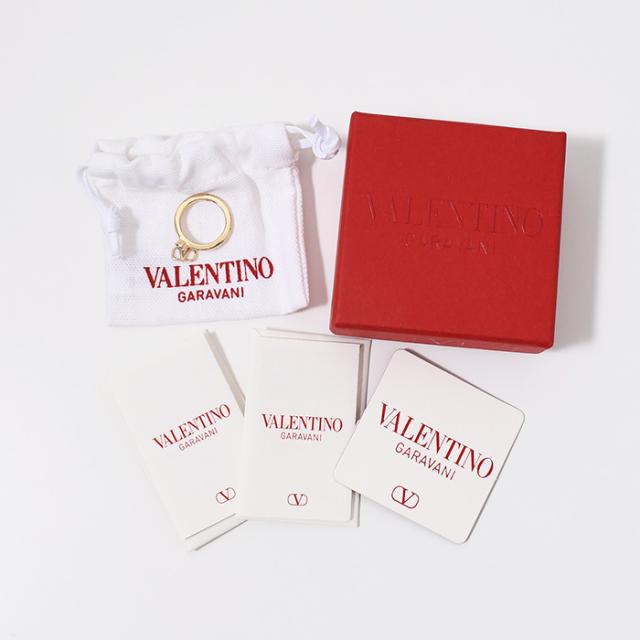 ■VALENTINO■ ヴァレンティノ Vロゴ スワロフスキーリング Vロゴ シグネチャー メタル X スワロフスキー®クリスタル リング