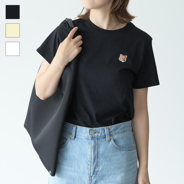 MAISON KITSUNE メゾンキツネ トップス フォックスヘッド パッチ レギュラー Tシャツ LW00105 KJ0008 レディース コットン クルーネック 春夏 人気 おすすめ プレゼントの通販は