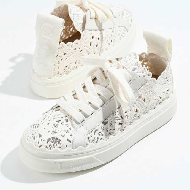 CHLOE クロエ シューズ スニーカー 靴 LAUREN LOW-TOP CHC24S00KHR レディース ホワイト レースアップ レース カジュアル 人気 おすすめ