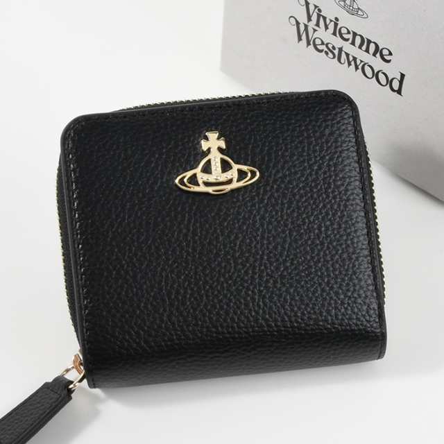 Vivienne Westwood ヴィヴィアン ウエストウッド 財布 ウォレット 51080020US000D RE-VEGAN GRAIN 二つ折り財布 レディース ブラック 黒