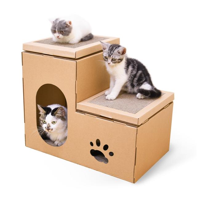 De Cool Diy Catssupplys段ボール猫の家2階建ての家猫スクラッチボード猫の粉砕爪おもちゃ猫のトイレの通販はau Pay マーケット ジョルノ