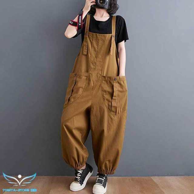 パンツ 作業ズボン サロペット オーバーオール レディース ゆったり ソ ワークパンツ つなぎ 作業服 カジュアル　ワークマン デニム オールインワン 春 秋 冬 の通販は