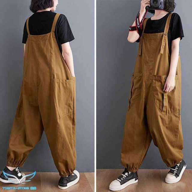 パンツ 作業ズボン サロペット オーバーオール レディース ゆったり ソ ワークパンツ つなぎ 作業服 カジュアル　ワークマン デニム オールインワン 春 秋 冬 の通販は