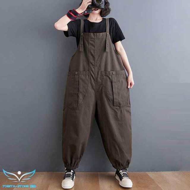 パンツ 作業ズボン サロペット オーバーオール レディース ゆったり ソ ワークパンツ つなぎ 作業服 カジュアル　ワークマン デニム オールインワン 春 秋 冬 の通販は