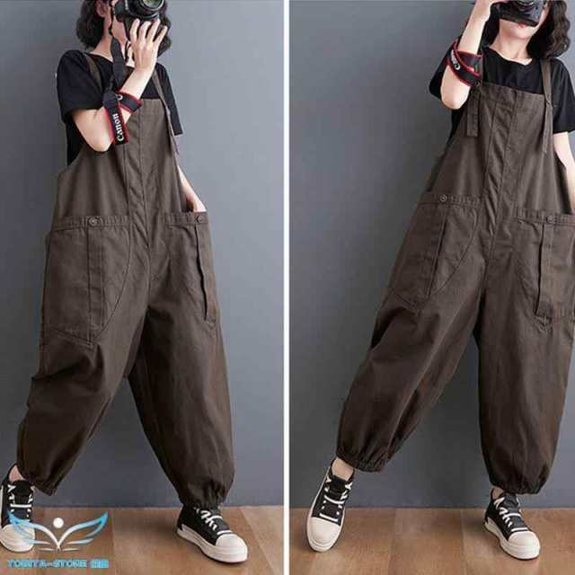 パンツ 作業ズボン サロペット オーバーオール レディース ゆったり ソ ワークパンツ つなぎ 作業服 カジュアル　ワークマン デニム オールインワン 春 秋 冬 の通販は