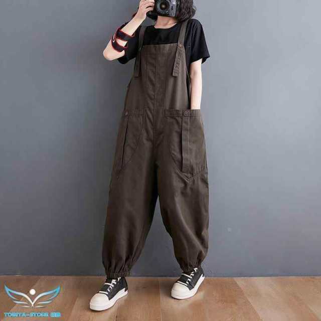 パンツ 作業ズボン サロペット オーバーオール レディース ゆったり ソ ワークパンツ つなぎ 作業服 カジュアル　ワークマン デニム オールインワン 春 秋 冬 の通販は