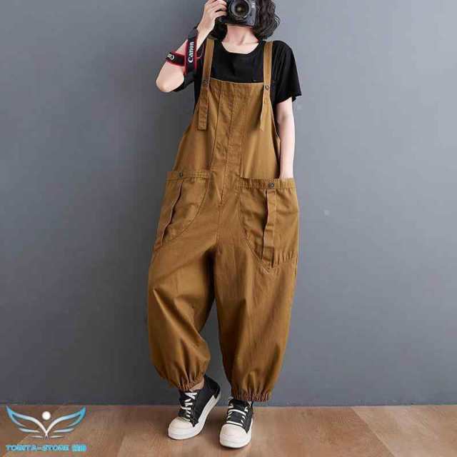 パンツ 作業ズボン サロペット オーバーオール レディース ゆったり ソ ワークパンツ つなぎ 作業服 カジュアル　ワークマン デニム オールインワン 春 秋 冬 の通販は
