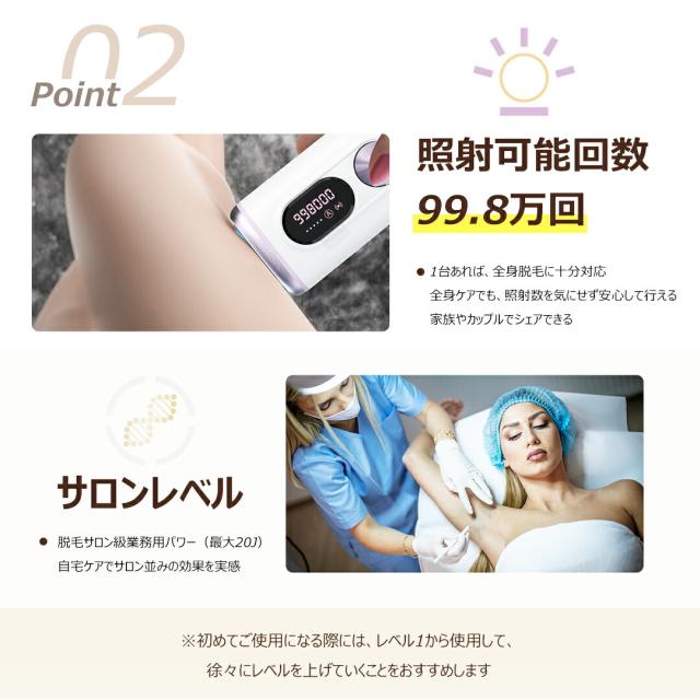 脱毛器 光美容器 無痛脱毛 髭 フラッシュ 美顔器 自動照射 照射回数