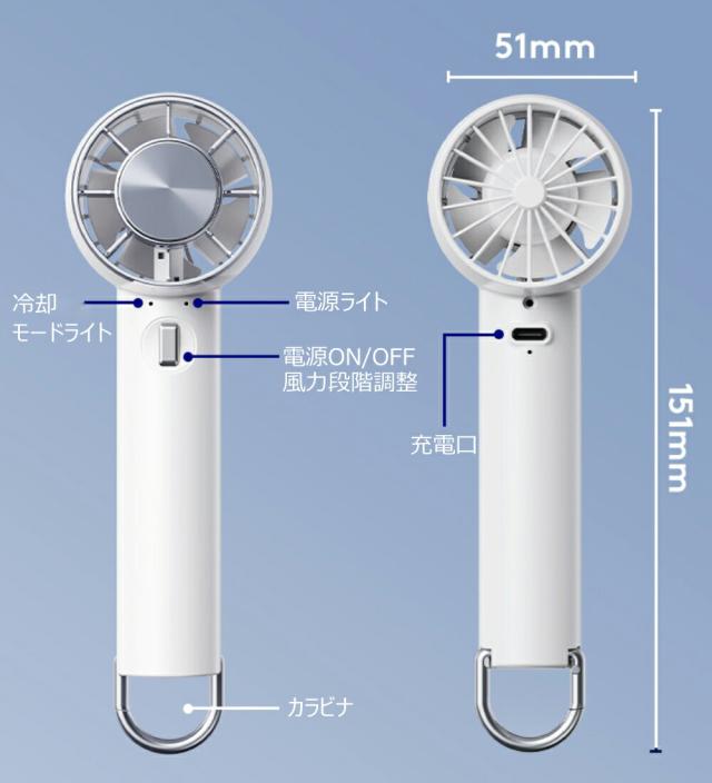 ハンディファン 卓上扇風機 冷却プレート ハンディファン 3段階 携帯扇風機 ハンディ 静音 強風 充電式 コードレス アウトドア 冷風扇