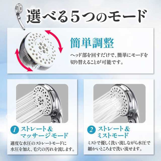 シャワーヘッド ナノバブル 節水 マイクロバブル 水圧強い 美肌 美容 保湿 頭皮ケア 変換アダプター KVK INAX TOTO_3