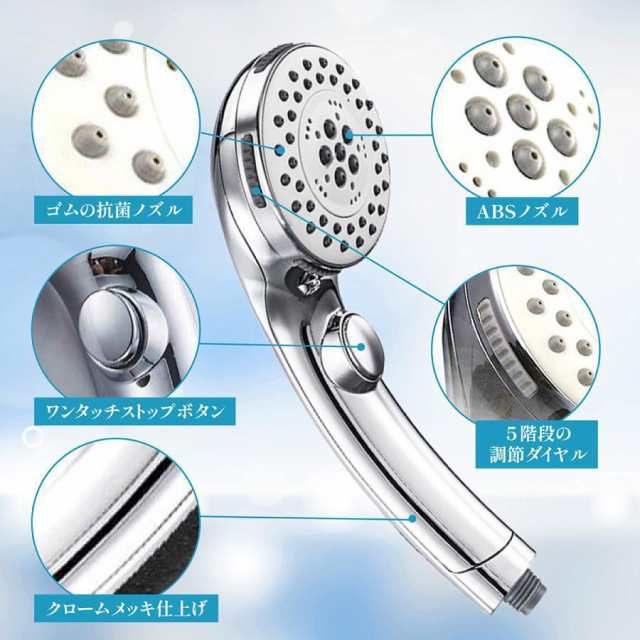 シャワーヘッド ナノバブル 節水 マイクロバブル 水圧強い 美肌 美容 保湿 頭皮ケア 変換アダプター KVK INAX TOTO_10