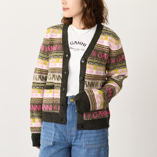 GANNI ガニー ニット カーディガン トップス ウールミックス GANNI ガニー ニット カーディガン トップス ウールミックス