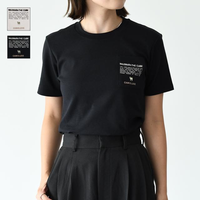 新品ブラックS【マックスマーラ】MAX MARA胸ポケットロゴ Tシャツ