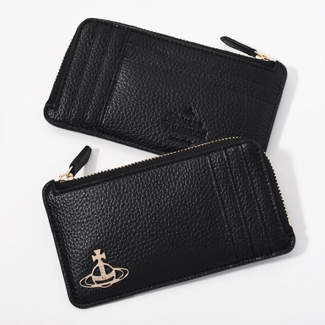 Vivienne Westwood ヴィヴィアンウエストウッド カードケース RE-VEGAN GRAIN ジップカードホルダー 51050051U S000D レディース ブラック コインケース レザー カード収納 定期入れ 人気 おすすめの通販は
